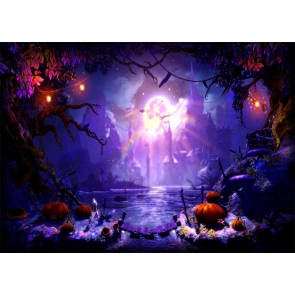 Pumpkin Theme Halloween Wonderland Backdrop Photo Booth Stage Photography Background Decoration Prop