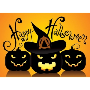 Black Pumpkin Theme Halloween Photo Booth Backdrop Photography Background Decoration Prop