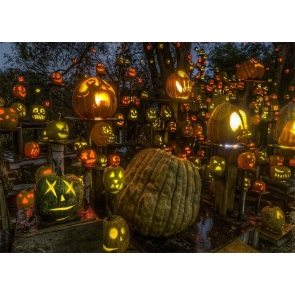 Different Kinds Pumpkin Forest Halloween Party Backdrop Photo Booth Photography Background Decoration Prop