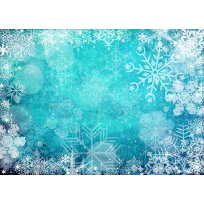 White Snowflake Backdrop Blue Background Christmas Party Decoration Prop