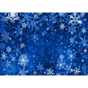 Dark Blue Background White Snowflake Backdrop Christmas Party Photography Decoration Prop