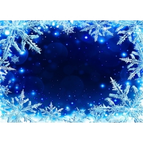 Dark Blue Background Christmas White Snowflake Backdrop Photo Booth Photography Decoration Prop
