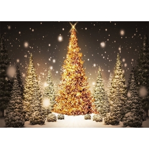 Gold Christmas Tree Backdrop Stage Decoration Prop Photography Background