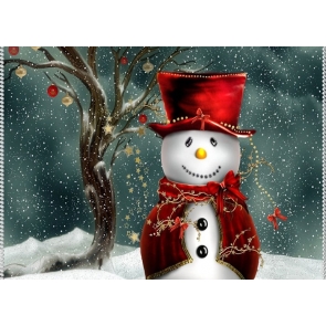 Snowman Motif Christmas Party Backdrop Photo Booth Photography Background