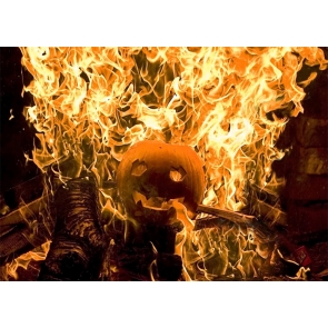 Scary Flame Pumpkin Theme Halloween Party Backdrop Stage Decoration Prop Photography Background