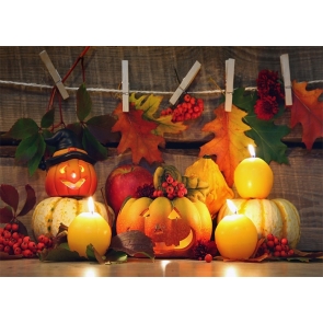 Lovely Pumpkin Candlelight Halloween Baby Shower Backdrop Photography Background Decoration Prop