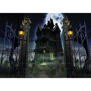 Scary Graveyard Cemetery Castle Halloween Backdrop Stage Decoration Prop Photo Booth Photography Background