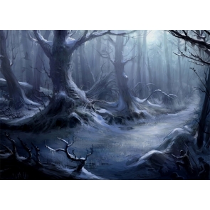 Scary Dark Forest Halloween Backdrop Stage Decoration Prop Photography Background