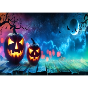 On The Wood Board Scary Pumpkin Party Halloween Backdrop Photography Background Decoration Prop