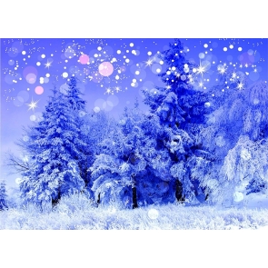 Snow Covered Forest Winter Wonderland Backdrop Christmas Party Photography Background