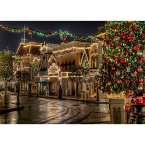 Light Brilliant Amusement Park Christmas Backdrop Photo Booth Photography Background Stage Decoration Prop