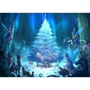 Fairy Tale World Wonderland Christmas Tree Backdrop Party Decoration Prop Photography Background