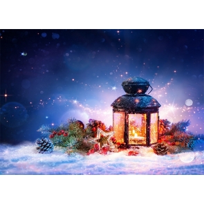 Snow Covered Retro Candlelight Christmas Party Backdrop Decoration Prop Photography Background