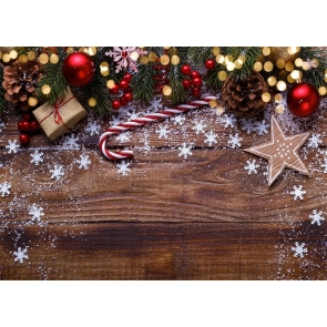 Snowflake Wood Board Christmas Party Backdrop Photography Background Decoration Prop