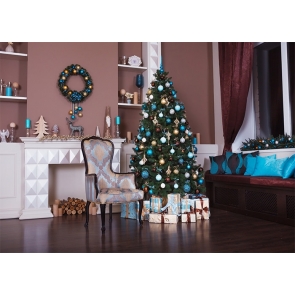 Indoor Christmas Tree Backdrop Stage Decoration Prop Photography Background