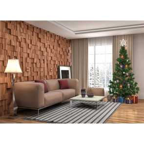 Living Room Christmas Tree Backdrop Stage Party Photography Background Decoration Prop