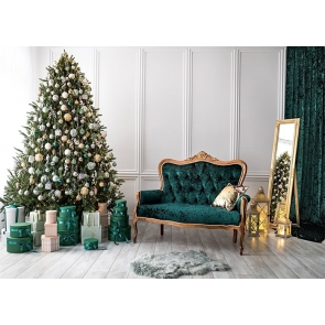 Christmas Tree Backdrop Party Living Room Decoration Prop Photo Booth Photography Background 
