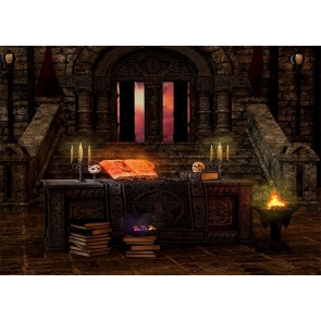Inside The Old Castle Wizard Magic Reel Halloween Backdrop Stage Decoration Prop Photography Background