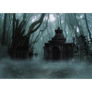 Terrifying Dark Forest Graveyard Backdrop Halloween Party Decoration Prop Photography Background