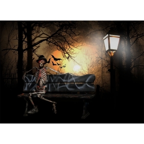 Terrifying Scary Skull Dark Forest Halloween Party Backdrop Decoration Stage Photography Background