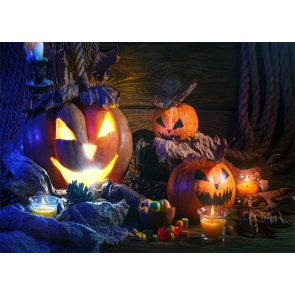 Scary Pumpkin Theme Wood Wall Halloween Party Backdrop Decoration Photography Background