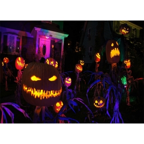 Dark Night Terrifying Scary Pumpkin Halloween Party Backdrop Stage Decoration Prop Photography Background