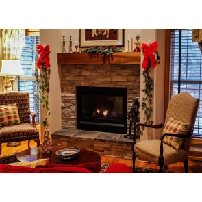 Retro Rock Stone Fireplace Backdrop Christmas Backdrops For Photography