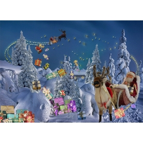 Santa's Workshop Backdrop Christmas Backdrop Stage Party Decoration Photography Background