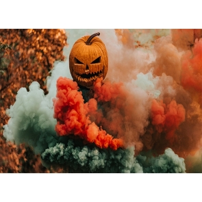 Scary Smoke Pumpkin Theme Halloween Backdrop Photography Background