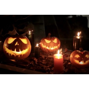 Scary Pumpkin Candlelight Halloween Party Backdrop Studio Photography Background