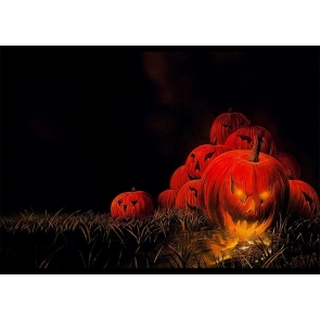 Dark Night Scary Red Pumpkin Theme Halloween Party Backdrop Studio Photography Background