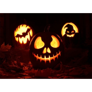 Dark Night Scary Candlelight Pumpkin Theme Halloween Party Backdrop Studio Stage Photography Background