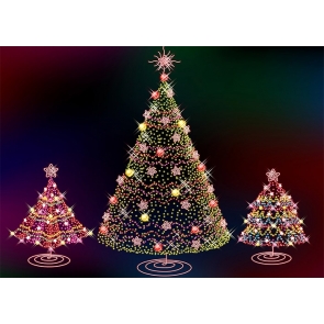 Fairy Lights Christmas Tree Backdrop Party Stage Photography Background