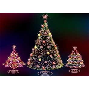 Fairy Lights Christmas Tree Backdrop Party Stage Photography Background