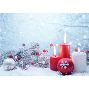 Snowflake Candlelight Christmas Party Backdrop Party Backdrop Photography Background