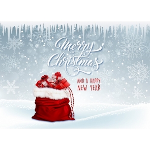 Snowflake Santa's Gift Bag Happy New Year Merry Christmas Backdrop  Party Photography Background