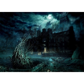 Scary Tree Vine Terrifying Dark Castle Halloween Backdrop Studio Stage Photography Background