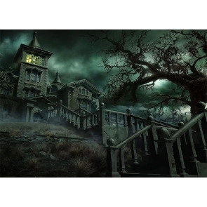 Terrifying Scary Dark Castle Halloween Backdrop Studio Stage Photography Background