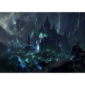 Terrifying Dark Castle Scary Ghost Halloween Backdrop Studio Stage Photography Background