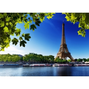 Paris Seine River Cruise Eiffel Tower Backdrop Party Studio Photography Background