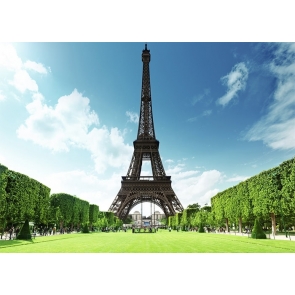 Summer Green Plants Paris Eiffel Tower Backdrop Party Studio Photography Background