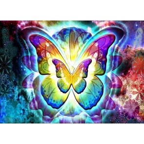 Personalized Sparkly Colorful Butterfly Wings Backdrop Party Studio Photography Background