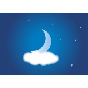 Above White Cloud Crescent Moon Backdrop Baby Shower Party Photography Background