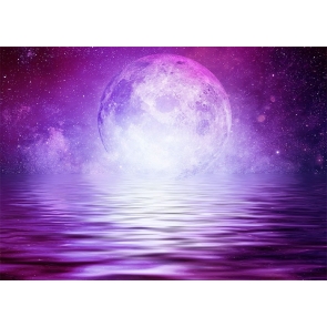 Purple Large Full Moon Backdrop Party Stage Studio Photography Background