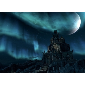 Under The Moon Wizard Wood Castle Halloween Backdrop Party Stage Studio Photography Background