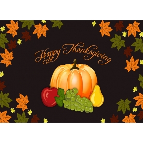 Pumpkin Fruit Maple Leaf Theme Happy Thanksgiving Backdrop Party Photography Background