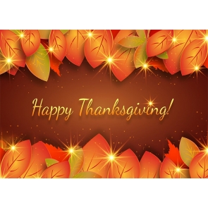 Shining Red Leaf Theme Happy Thanksgiving Backdrop Party Photography Background