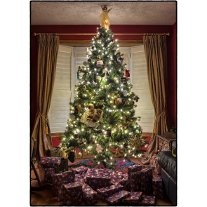 Big Christmas Tree Backdrop Party Stage Photography Background