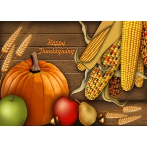 Cartoons  Pumpkin Corn Theme Happy Thanksgiving Party Backdrop Photography Background