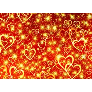 Early 2000s Retro 90s Gold Heart Backdrop Party Background